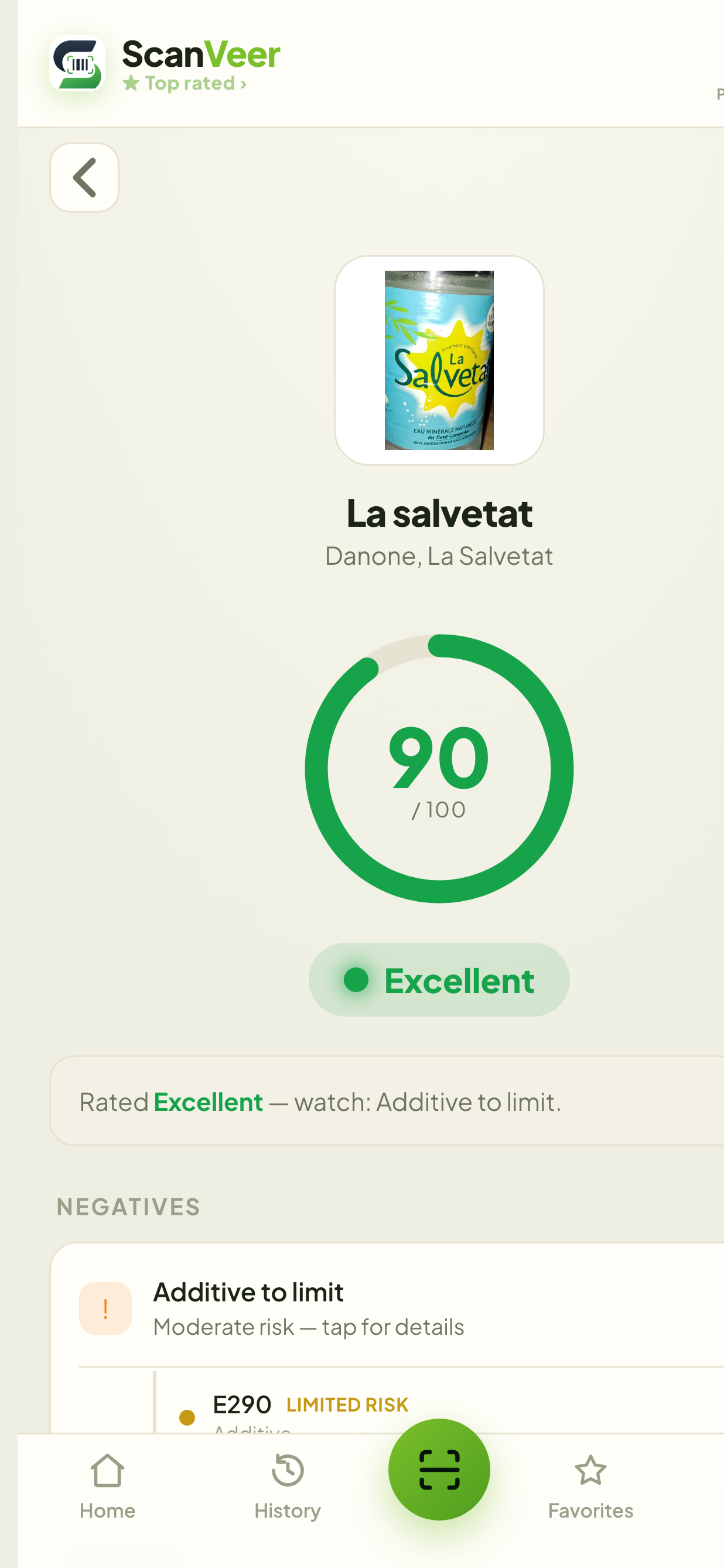 ScanVeer result screen